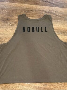 NOBULL Olive-Taupe Performance Tee with Logo